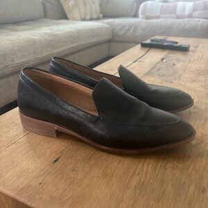 Black leather madewell loafers